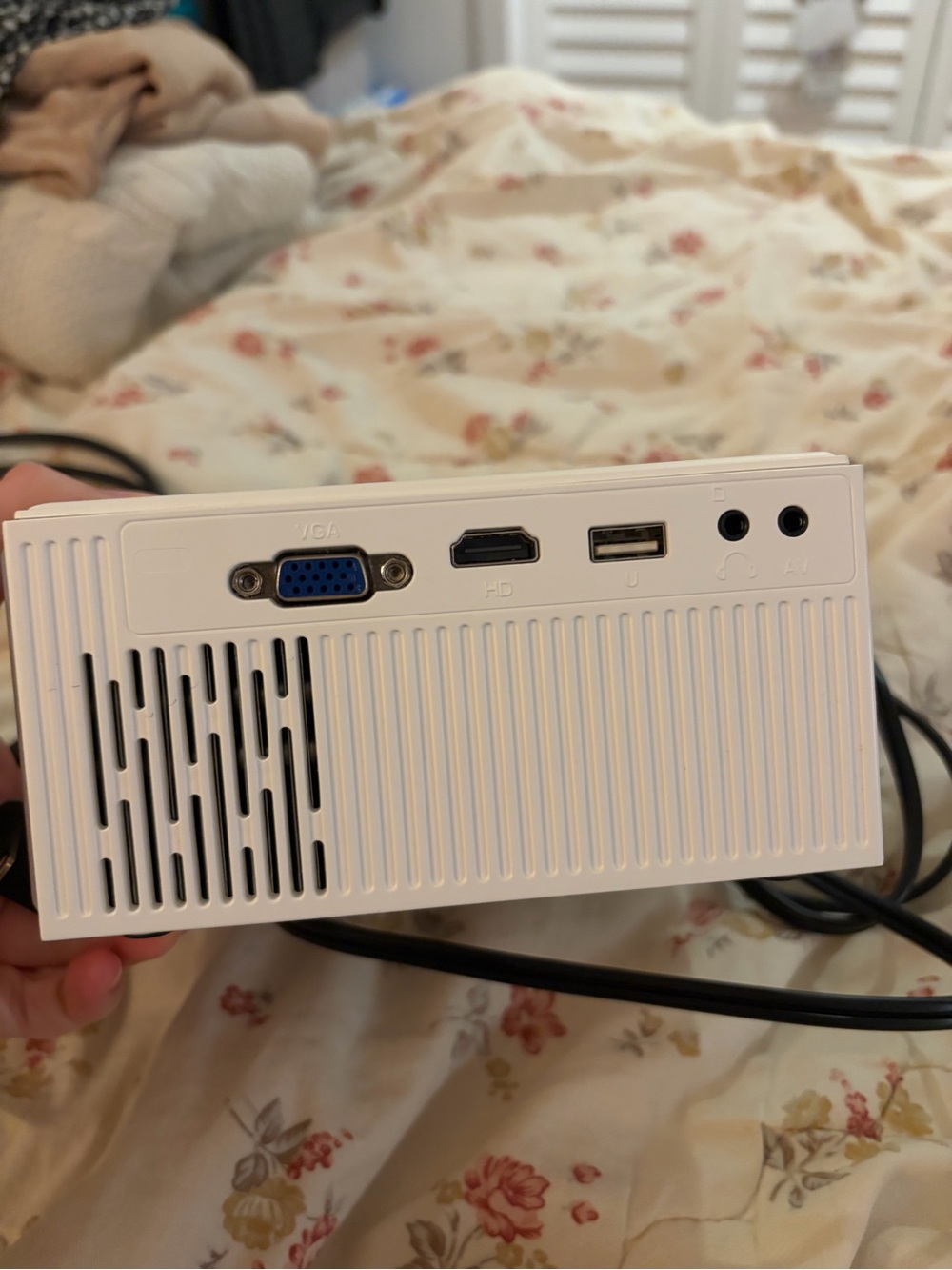 Compact White Mini Projector w/ HDMI Cable Included - Picture 3 of 5
